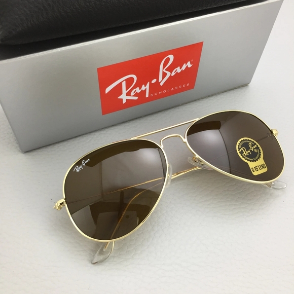 LIKE NEW RayBan Aviator RB3025 Brown Lenses Ray ban Sunglasses - Picture 4 of 13